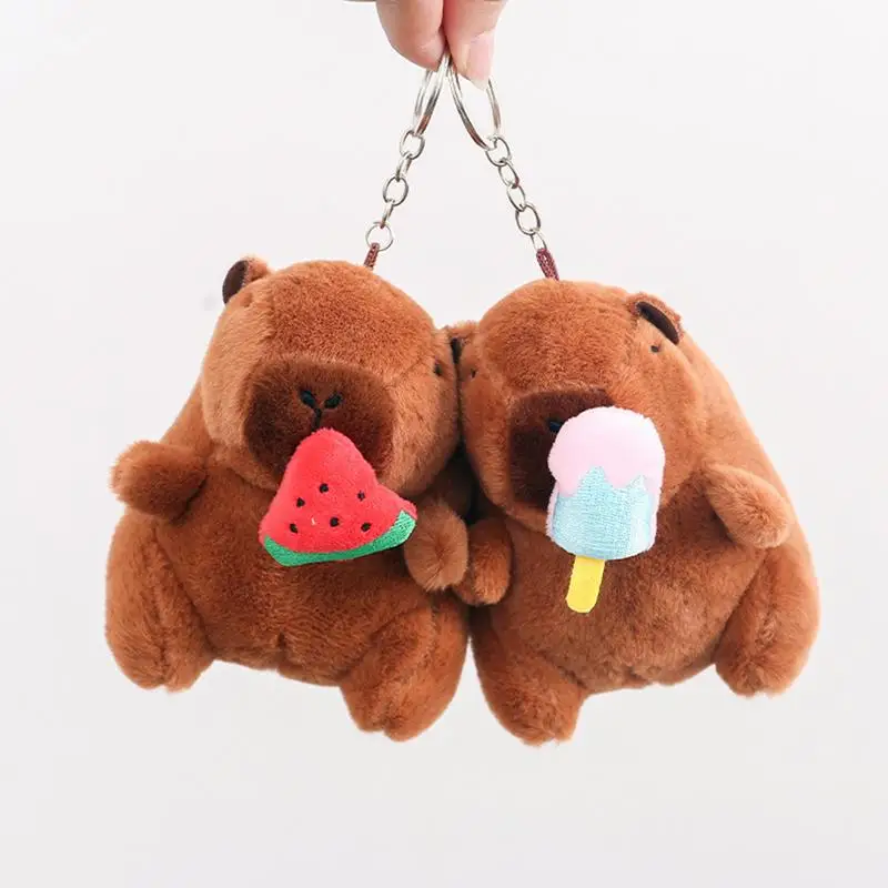 Capybara Plush Keychain Stuffed Animals Toy Capybara Keychain Bag Pendant Backpack Key Chains Decoration Capybara Pendants Cute