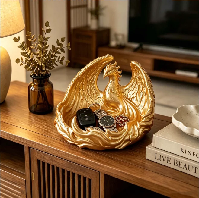 New Blaze Phoenix Creative Storage Desktop Decorative Item Cool Large Storage Tray Toy Desktop Decoration Gift for Festivals