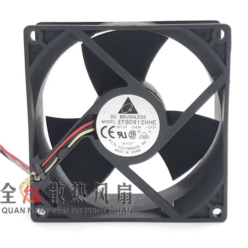 

Original 9038 9CM EFB0912HHE 12V 0.63A high air volume dual ball industrial computer server cooling fan