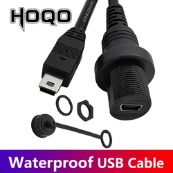 IP67 Mini USB Waterproof Cable Mini-USB 5pin IP 67 Male to Female Panel Mount Water Proof Connector Extension cord 30cm