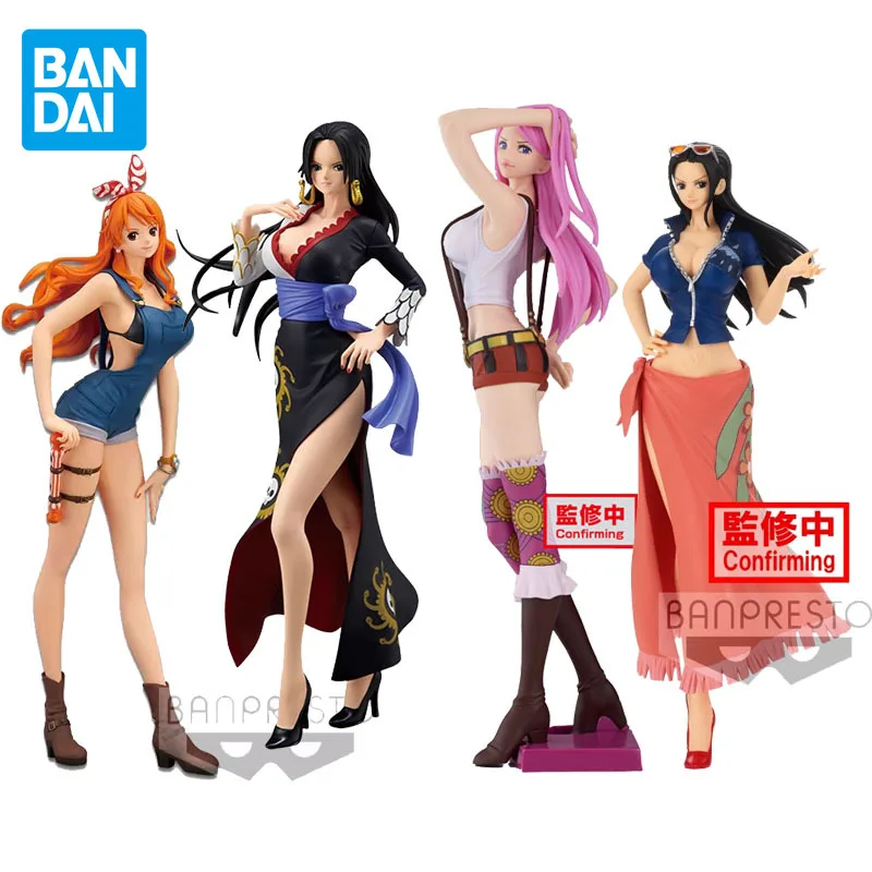 Bandai-One Piece Anime Action Figure, Boa Hancock, Robin Bonney, Glitter Glamours, Brinquedos Infantis, Presente de Natal, Original