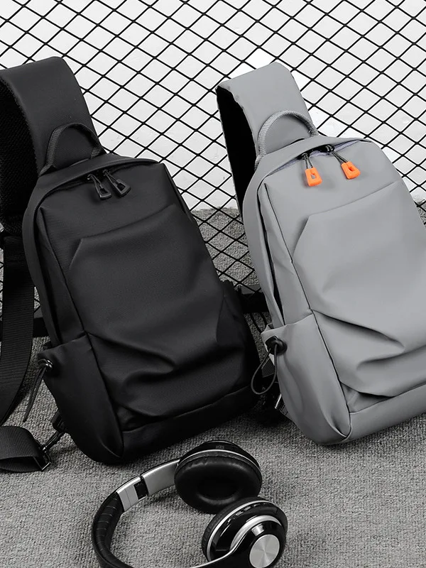 クールでカジュアルなメンズチェストバッグ、ファッショナブルなシングルショルダークロスボディバッグ、多機能耐摩耗性pu素材