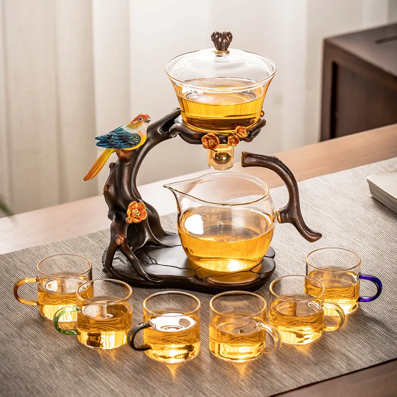 Glass Automatic Tea Set  Lazy Tea Maker High End Magnetic Suction Teapot