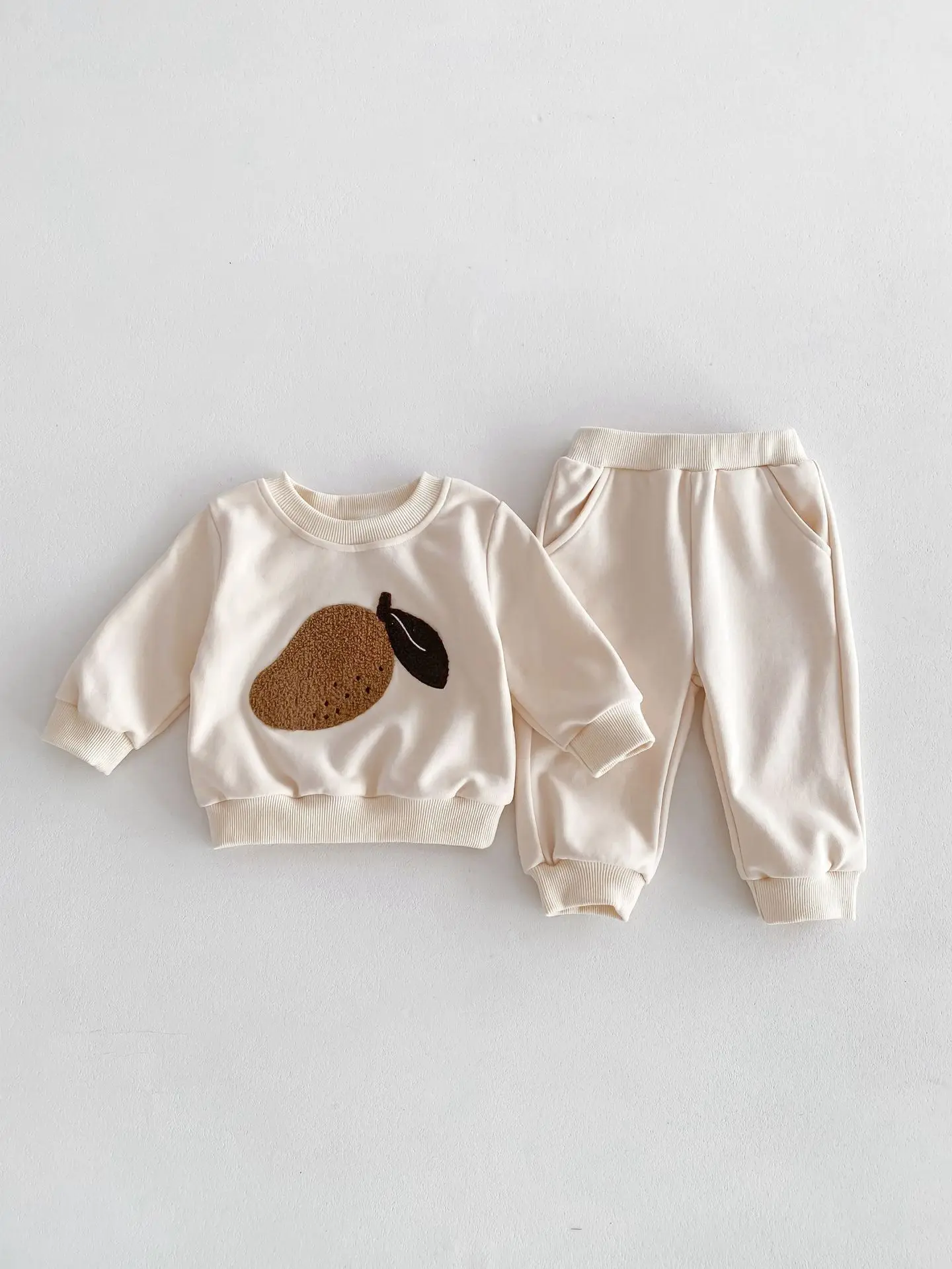 Ensemble décontracté à manches longues pour bébé garçon et fille, sweat-shirt et pantalon brodés de dessin animé, tenues pour tout-petits imbibés, printemps, nouveau, 2024, 2 pièces