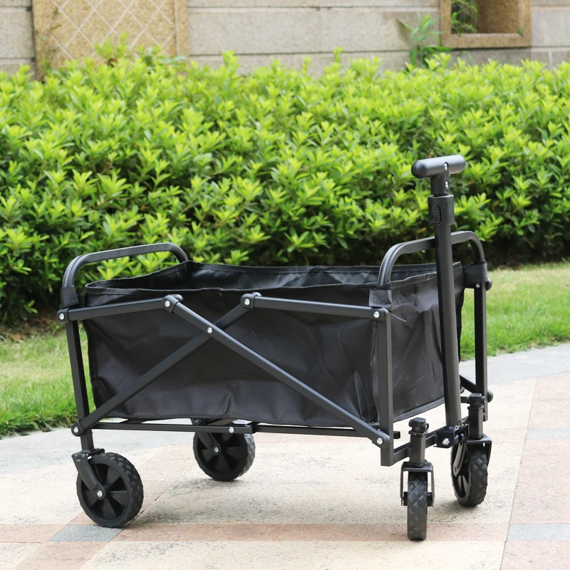 Folding Cart Camping Wagon 80L 100kg Heavy Duty Portable Utility Hand Cart with Wheels for Outdoor Beach Supermarket