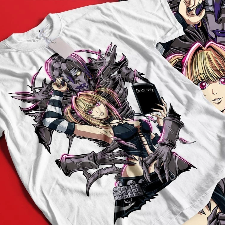Hot Sale Death Note Misa Amane Rem Graphic Tee Unisex Vintage Hip Hop Streetwear Oversized Tshirt Short Sleeve Casual Clothing