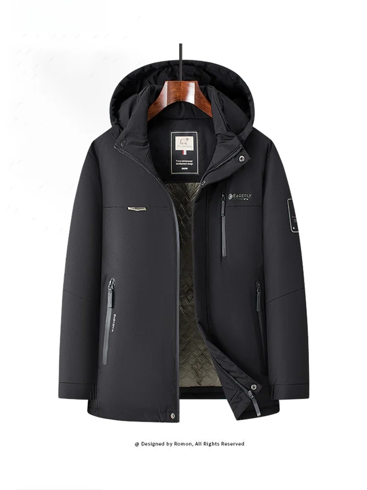 

Warm Cotton Jaet for Middle-Aged And ly Men Winter Windproof Cold-resistant Casual Men's Coat andpa's Clothes