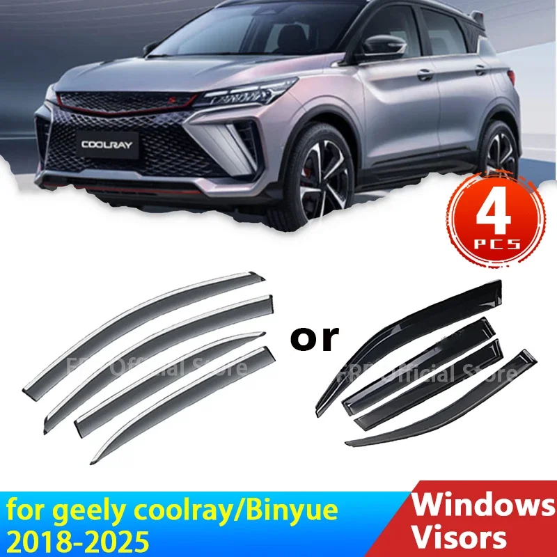 For Geely Coolray 2024 2023 2018-2025 SX11 Binyue Proton X50 Accessories Deflectors Car Windowa Visors Wind Sun Shield Guards