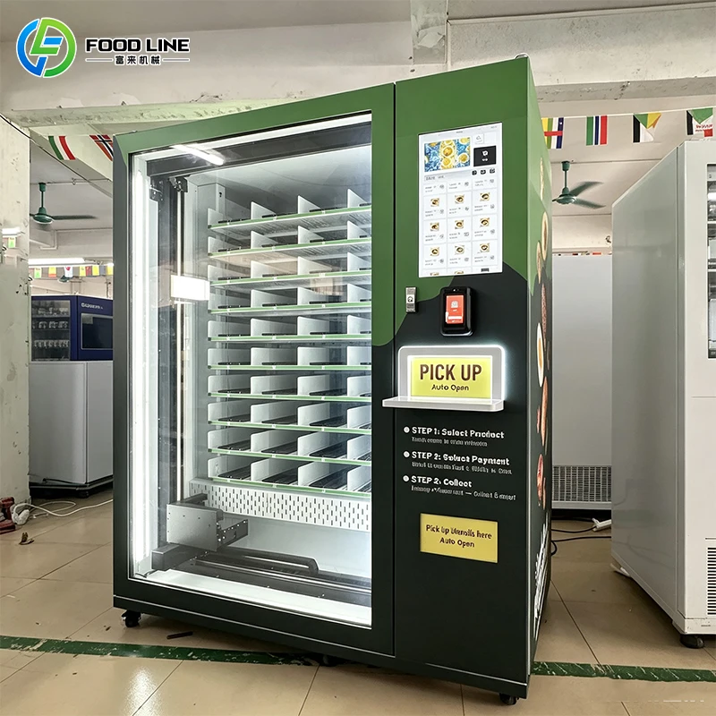 Hot Food Vending Machine Commercial Fully‑Auto SDK Function 21.5in Touch Screen Meal Dispenser for Campus Customized