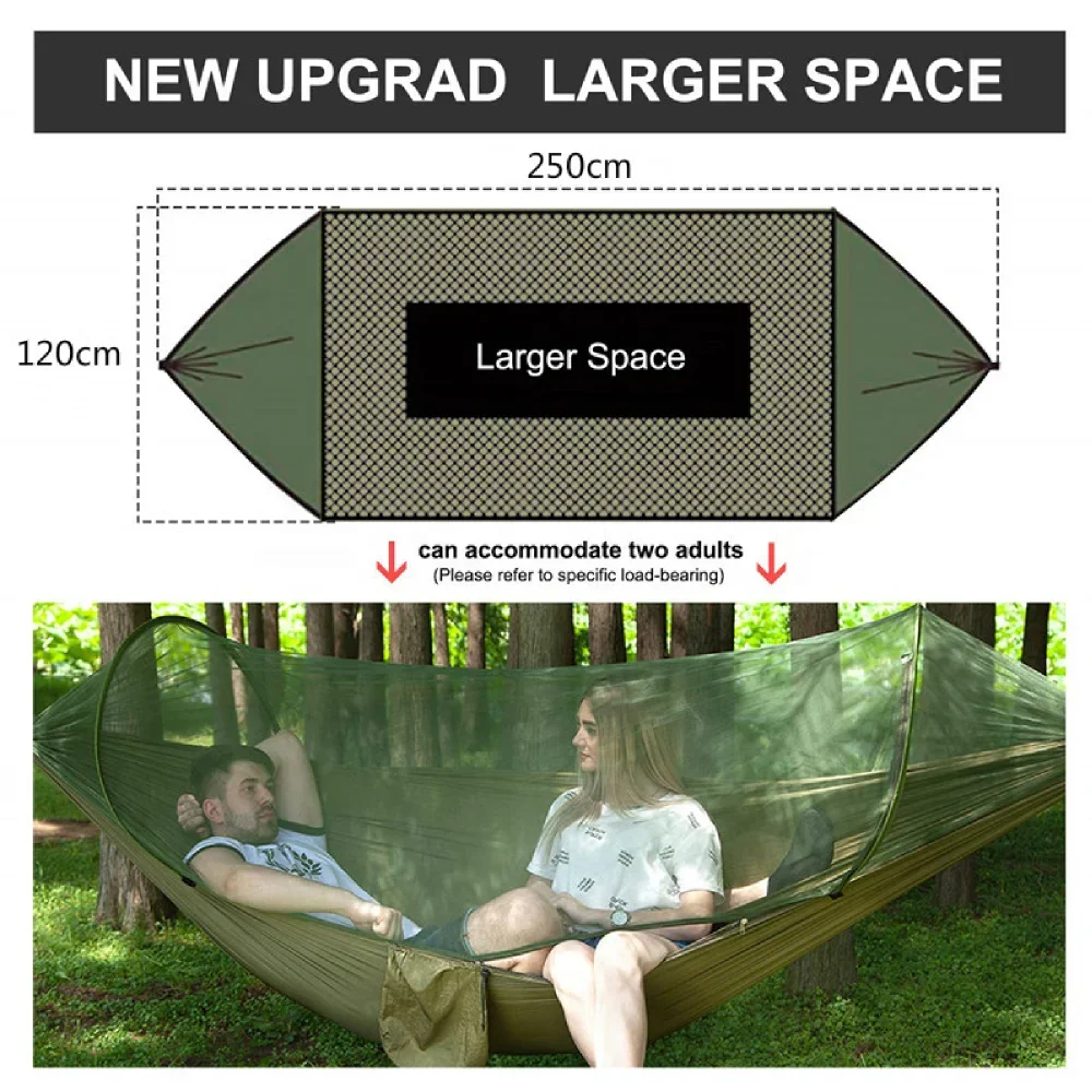 Low-cost Parachute Nylon Portable Hammocks Outdoor Camping Hammock Tent With Mosquito Net For Hiking Travel