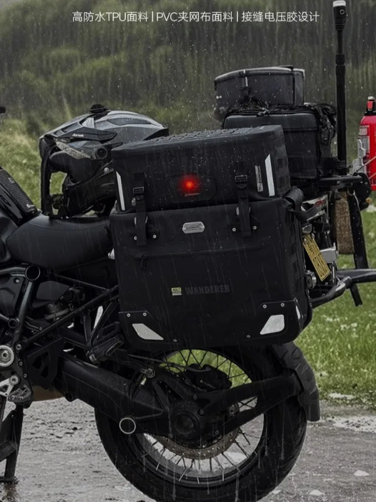 ل Kujima الجانب حقيبة دراجة نارية سبائك الألومنيوم صندوق جانبي حقيبة التوسع نسيم الربيع المياه الطيور حقيبة التخزين دراجة نارية السفر quic