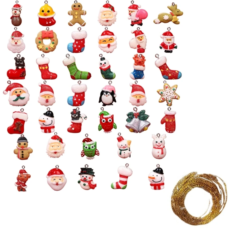 수제 휴일 장식 펜던트 매력 세트 모듬 크리스마스 장식 쥬얼리 액세서리 매력 공예 공급 만들기