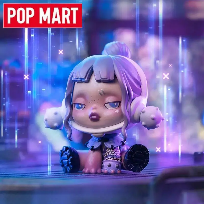 POP MART Skullpanda City of Night Series Blind Box Guess Bag Mystery Box Mainan Boneka Lucu Anime Figure Ornamen Koleksi Hadiah