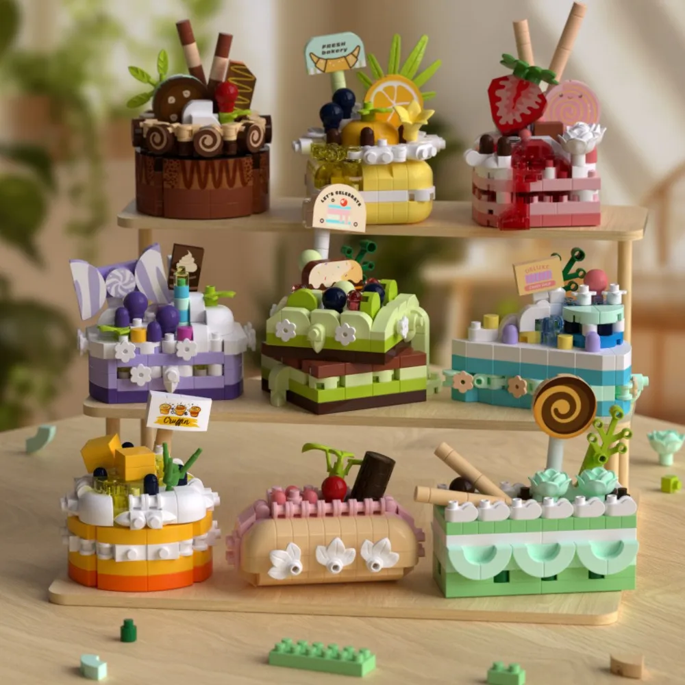 لتقوم بها بنفسك MOC كعكة الهراء نخب الشوكولاته Shuflei السويسري لفة الآيس كريم كريسبي الفطائر اللبنات نموذج الطوب مجموعات أطفال مجموعات اللعب #4