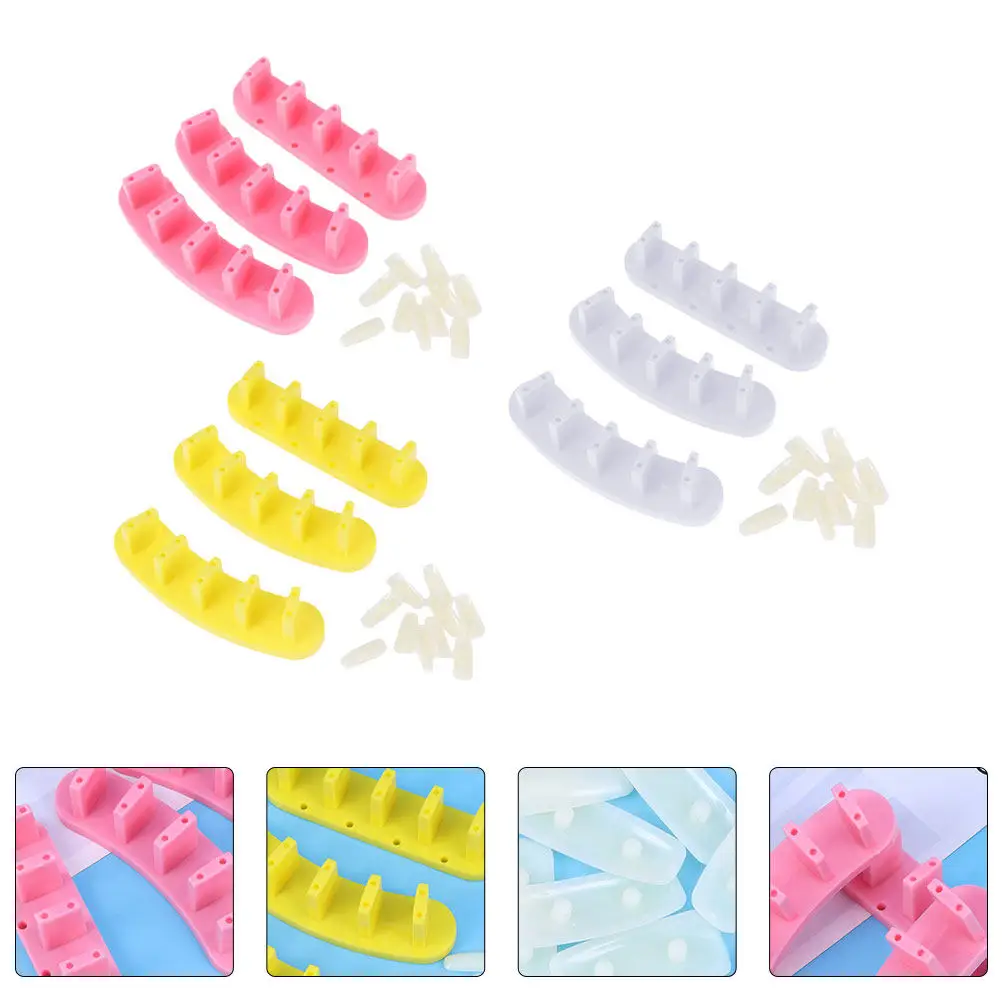 

9Pcs Plastic Nails Tip Stand Reliable Nail Art Display Shelf for False Nails Practice Salon Or Home Use Manicure Frame Nail