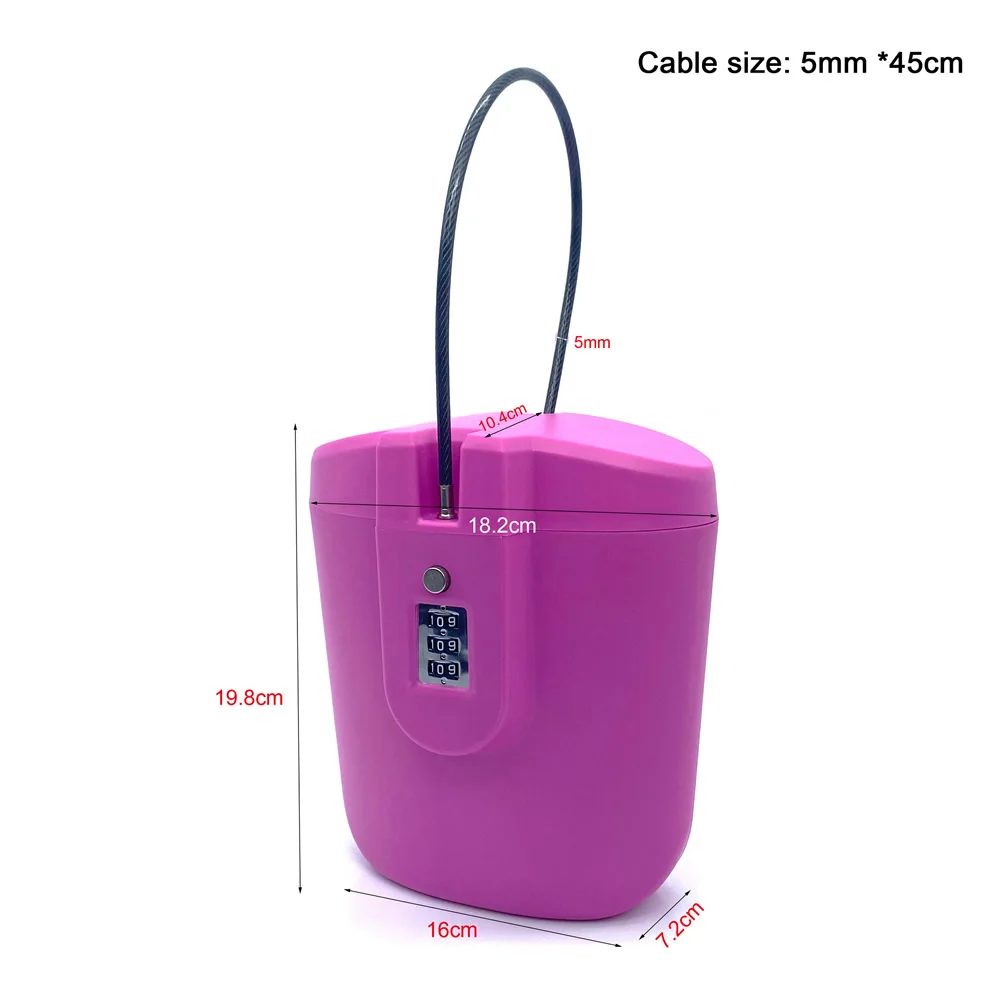 Imagem -04 - Cofre Portátil com Fio de Aço Hidden Safe 3-digit Senha Lock Beach Bucket Riding Sports Natação Outdoor