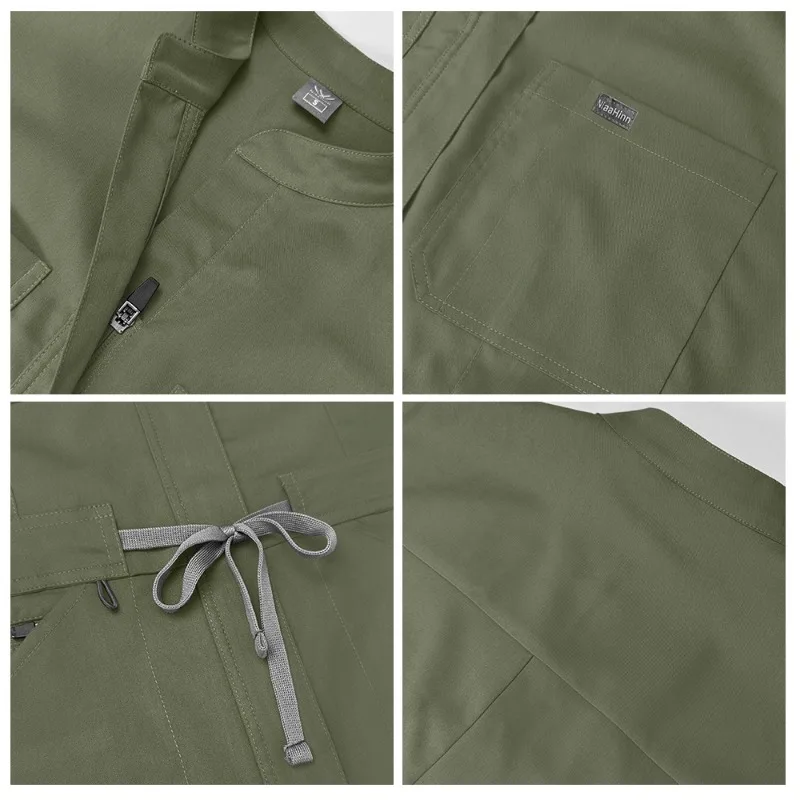 ブラッシュド医療スクラブセット、手術室および歯科助手用ジョガーワークユニフォーム