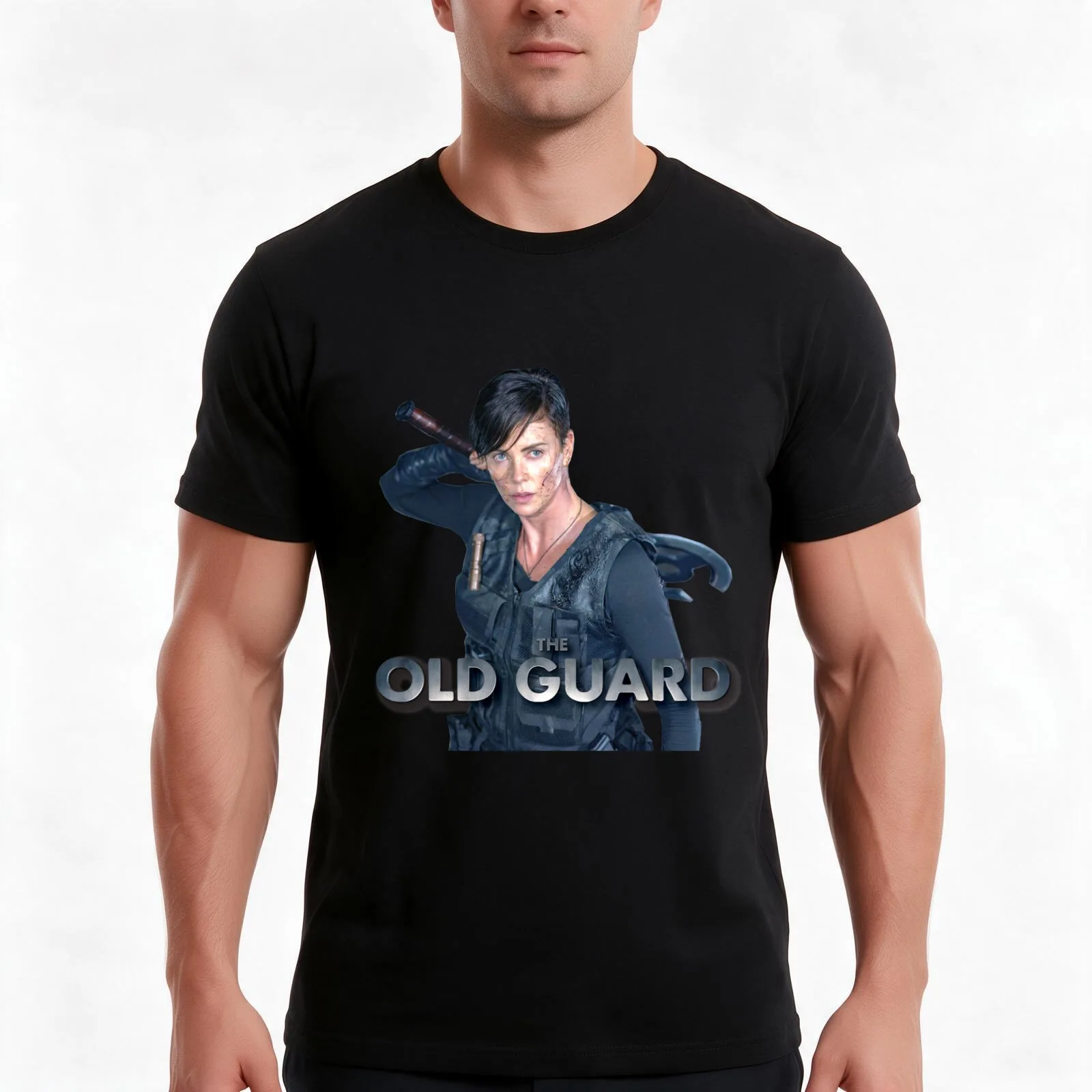 The Old Guard (Charlize) T-Shirt, Summer Casual Cotton Tee, Oversized Streetwear Tops, Vintage Graphic Print, Unisex Men Women