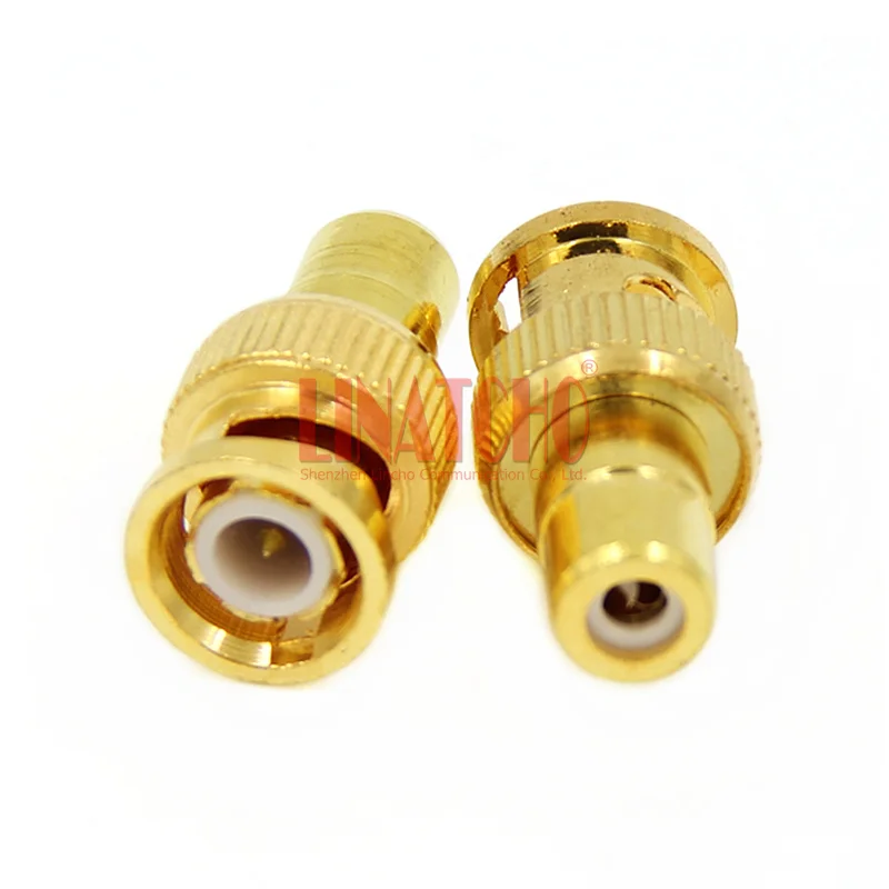 Video Audio AV Cables BNC Male to RCA Female Adapter 75ohm Gold Plated Connector