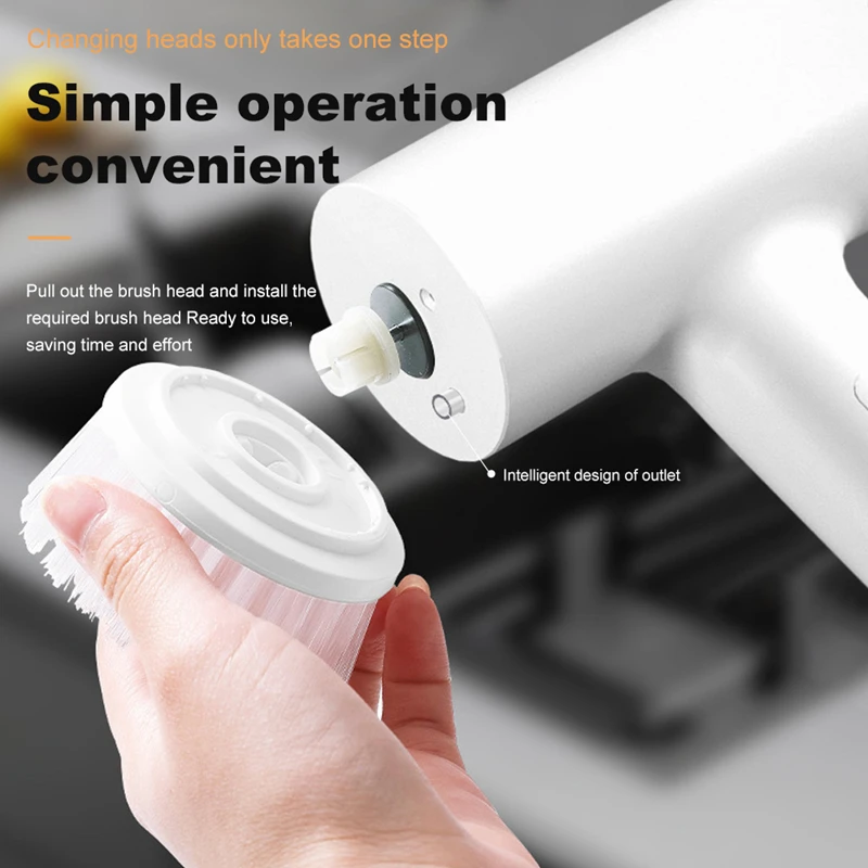 Electric Cleaning Brush Wireless Telescopic Handheld Household Kitchen Floor Bathroom Clean Scrubber