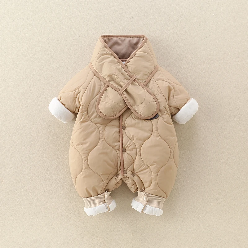 Overtiger Baumwoll-Rer-Anzug für Neugeborene, Outfit, Herbst-Winter-Kleidung, hohe Taille, lange Hosen, Baumwollstoff, Babykleidung