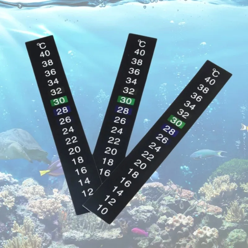 5pcs Betta Fish Tank Thermometer Stick On Aquarium Temperature Sticker Strip Amphibian Reptile Thermometer Sticker