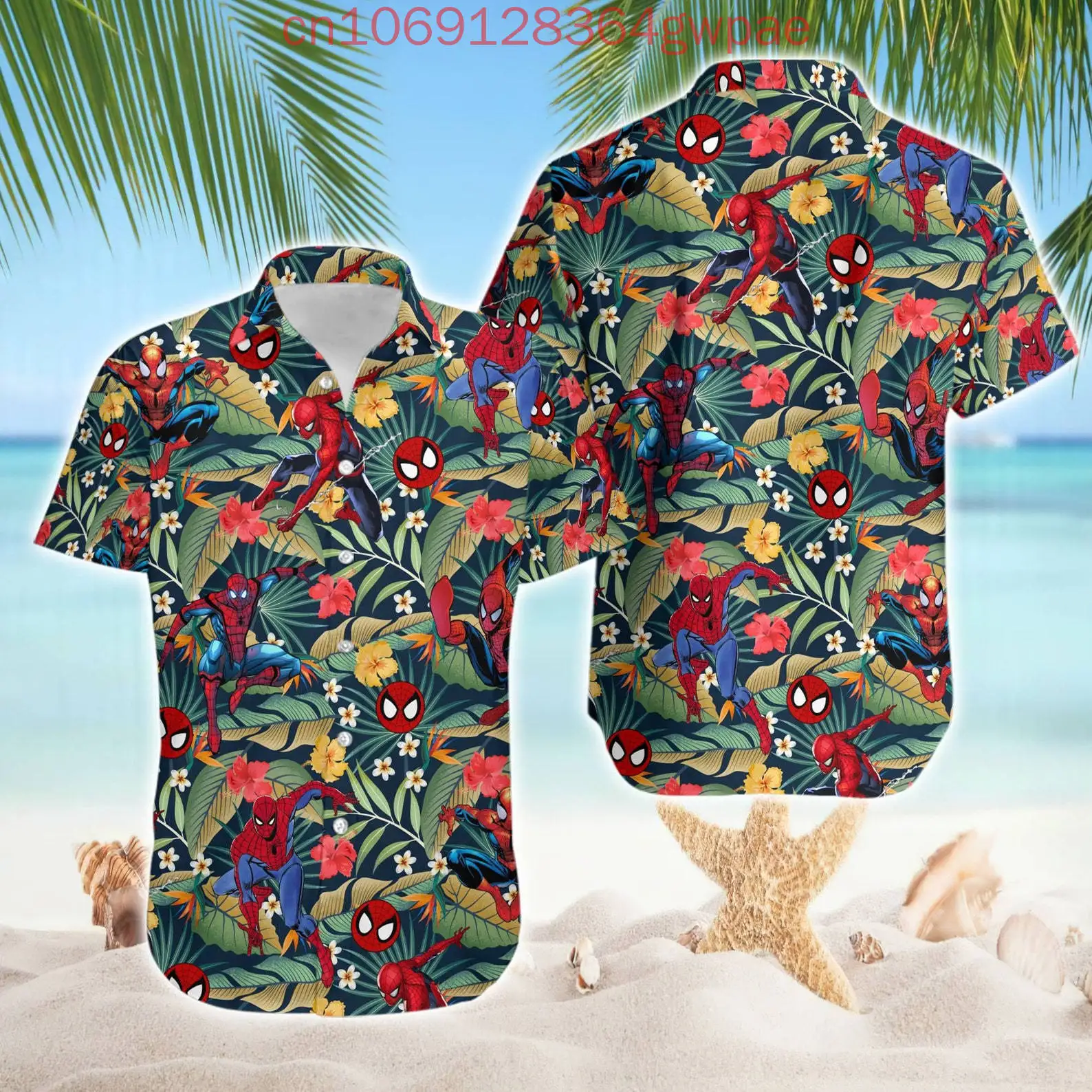 

Spiderman Hawaiian Shirt Men's Women's Kids Shirt Disney Marvel Summer Casual Button Short Sleeve Vacation Beach Shirts Tops