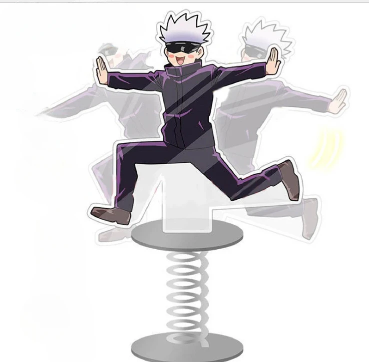 New Jujutsu Kaisen Anime Acrylic Figure Spring Shaking Head Toys Gojo Satoru Yuji Itadori Car Decoration Collection Gift 10cm