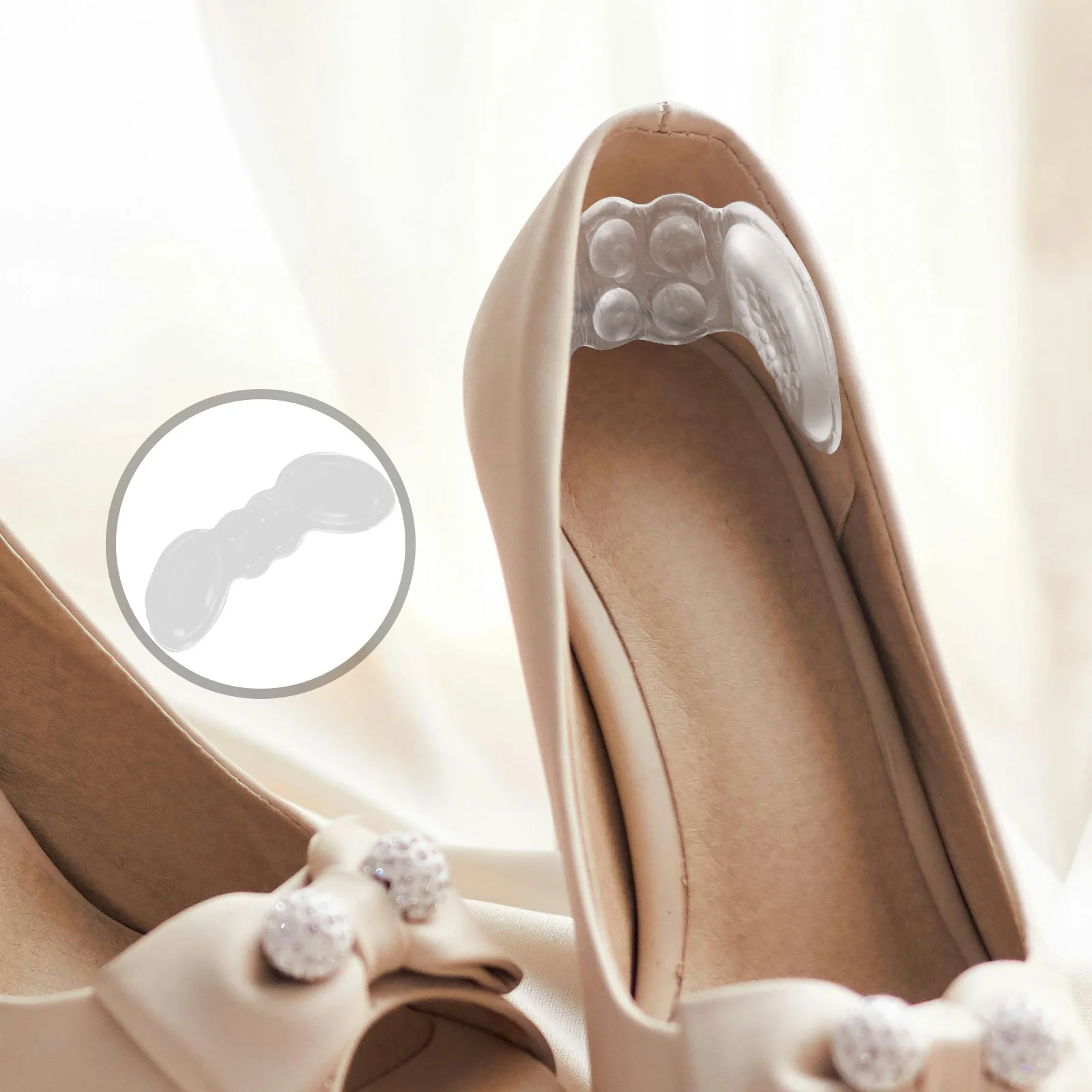 

4pcs Silicone Heel Pads Anti-Slip Wear-Resistant Inserts For High Heels Replaceable Shoe Heel Grips Foot Care Tool