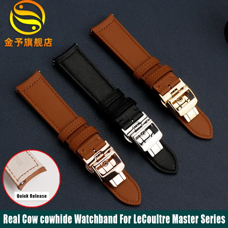 Real Cow cowhide Watchband For Jaeger-LeCoultre Master Series Curved cowhide Watch Strap Soft and Waterproof 19 20 21MM