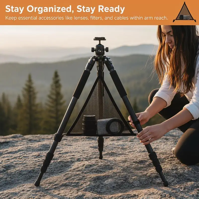 Image of Universelle Stativ-Gewichtstasche, große Kapazität, Netz-Steintasche, schwerer Sandsack zur Stabilisierung des Lichtstativs für Fotostudio und Außenaufnahmen