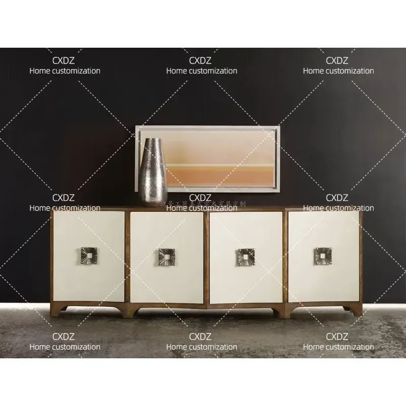 Neoclassical Retro Solid Wood TV Cabinet High End Custom Living Room Storage Console Table Vintage Audio Display Stand