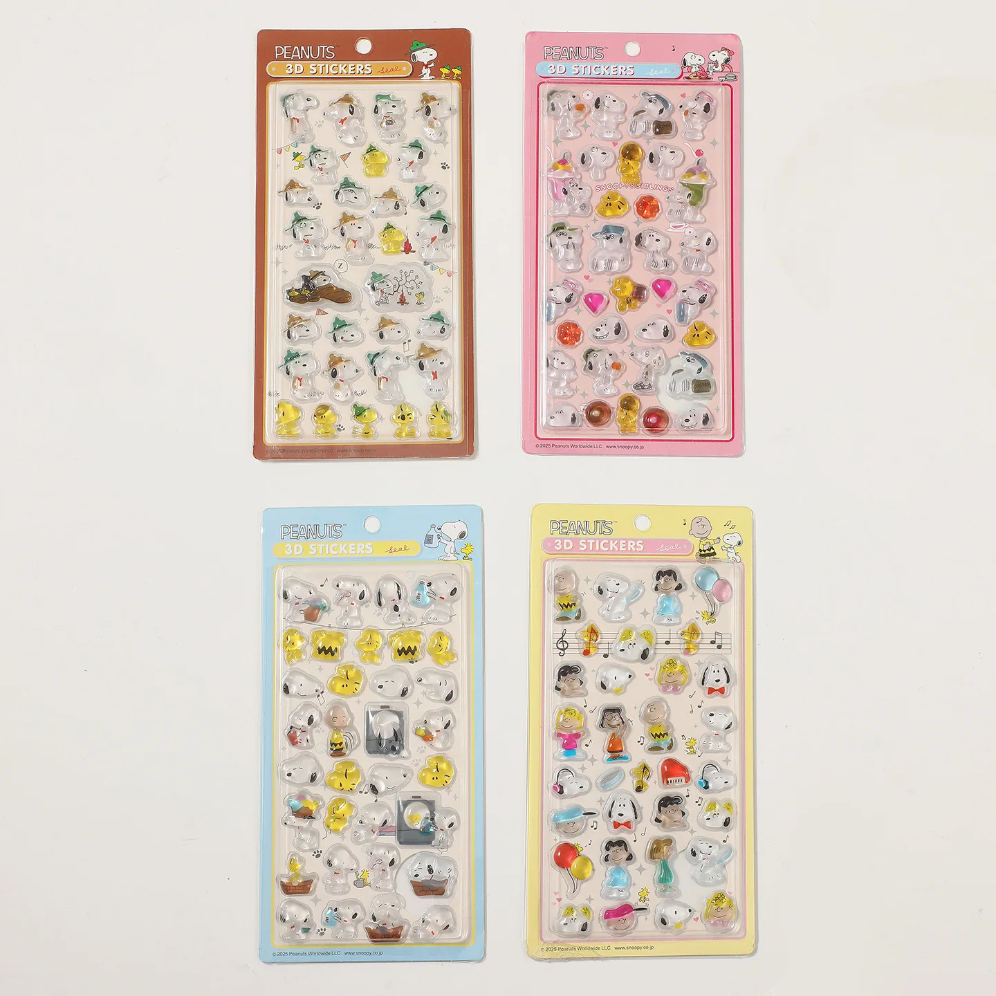 

8 sheets Japanese Snoopy 3d Embossed Stickers Cute Diy Phone Case Decoration Colorful Handbag Crystal Stickers Children'S Toys