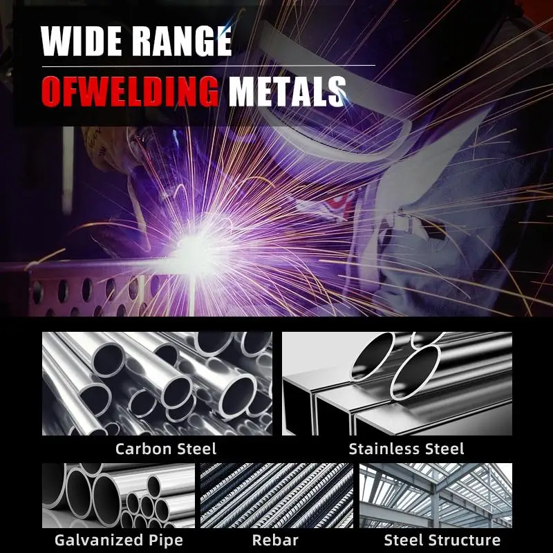 Многопроцессный сварочный аппарат 165А, MIG с флюсовым сердечником, Газовый MIG, Подъемная TIG, Стержневая сварка, Светодиодный дисплей, Синхроническое управление, Двойное напряжение