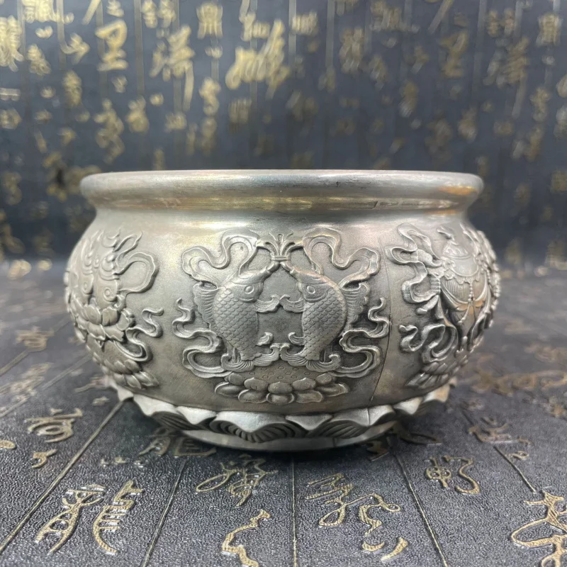 

Медная чаша в стиле «Восемь сокровищ», антикварное изделие, декоративное украшение