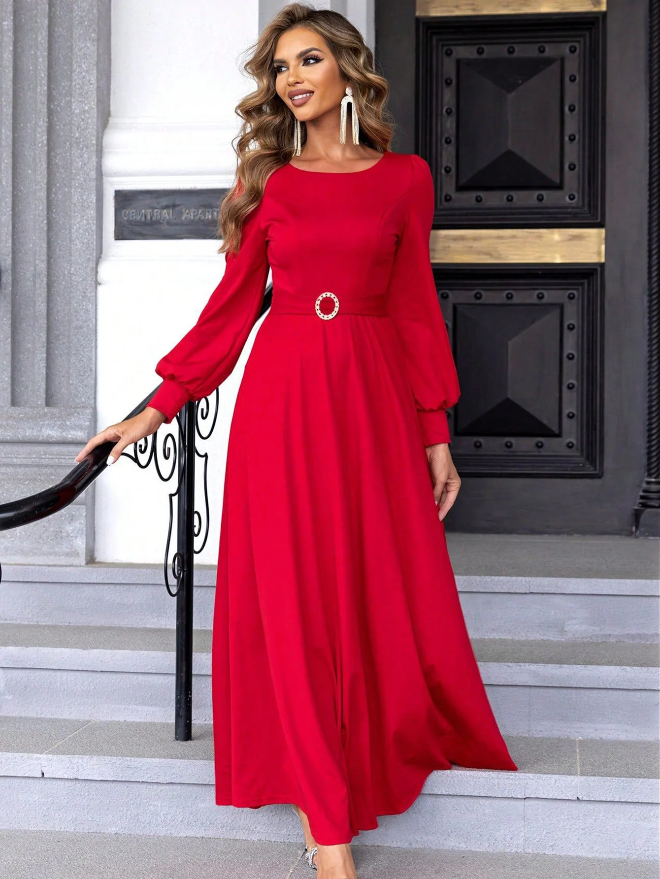 Sexy red satin maxi summer dress women elegant formal prom long sleeve evening dresses woman luxury birthday party dress vestido