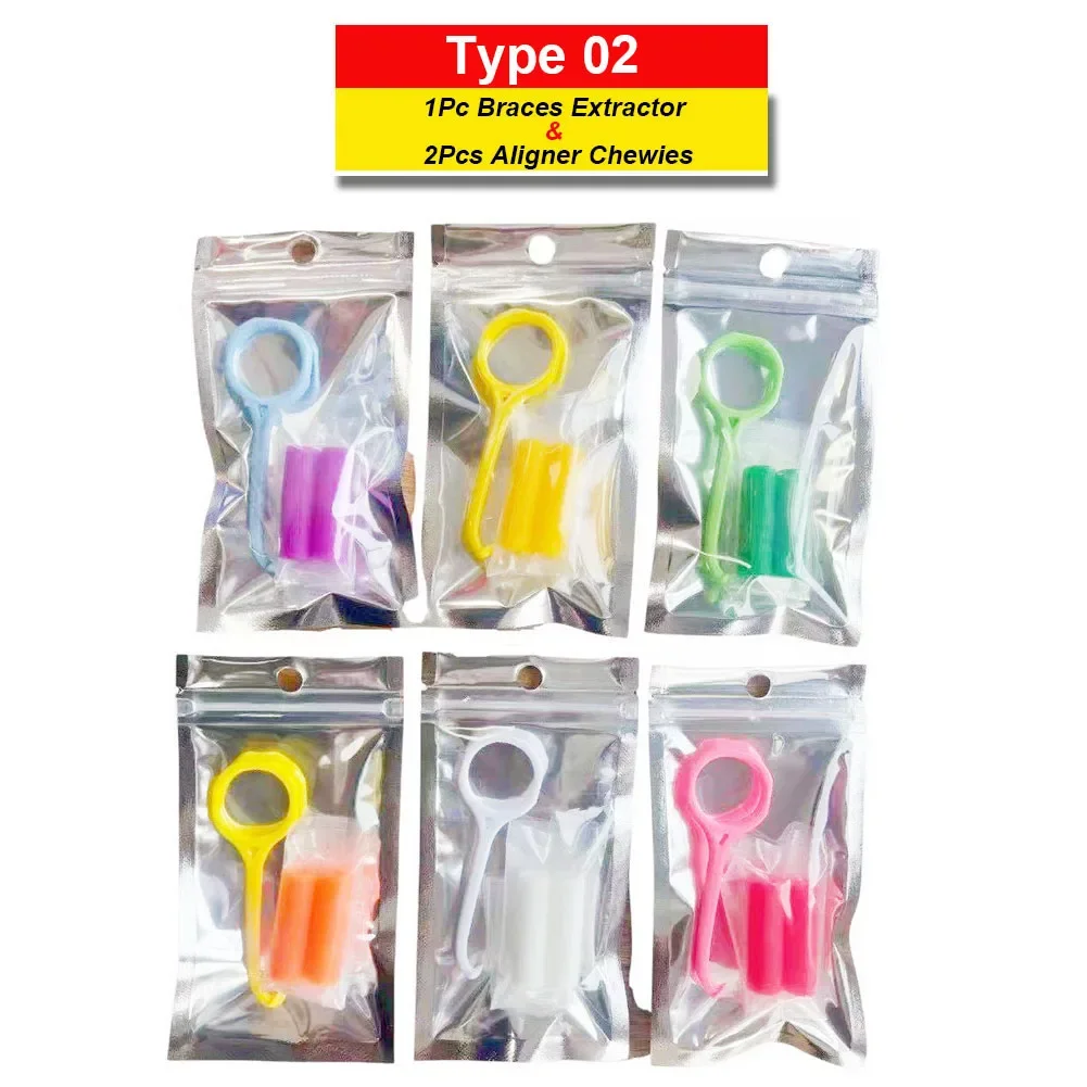 10/50/100 Packs Dental Orthodontic Aligner Remove Tool Set Invisible Teeth Brace Extractor Removal Hook Oral Silicone Chewies