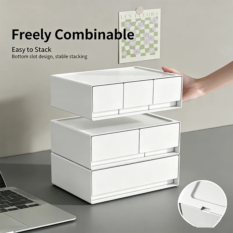 Desktop Multi-Layer Stackable Cosmetic Organizer Drawer Jewelry Box for Office — detail 3
