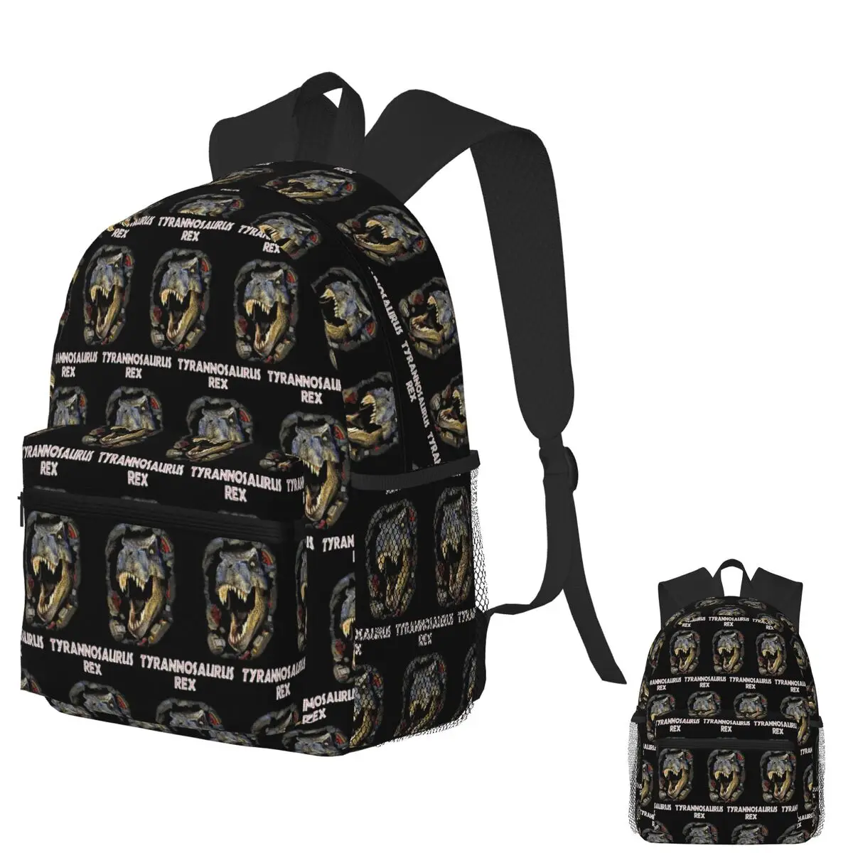 

Rex Head Jurassic Dinosaurs Student Backpack School Bag Hiking Travel Daypack for Boys Girls Fashion Bookbag Shoulder Bags
