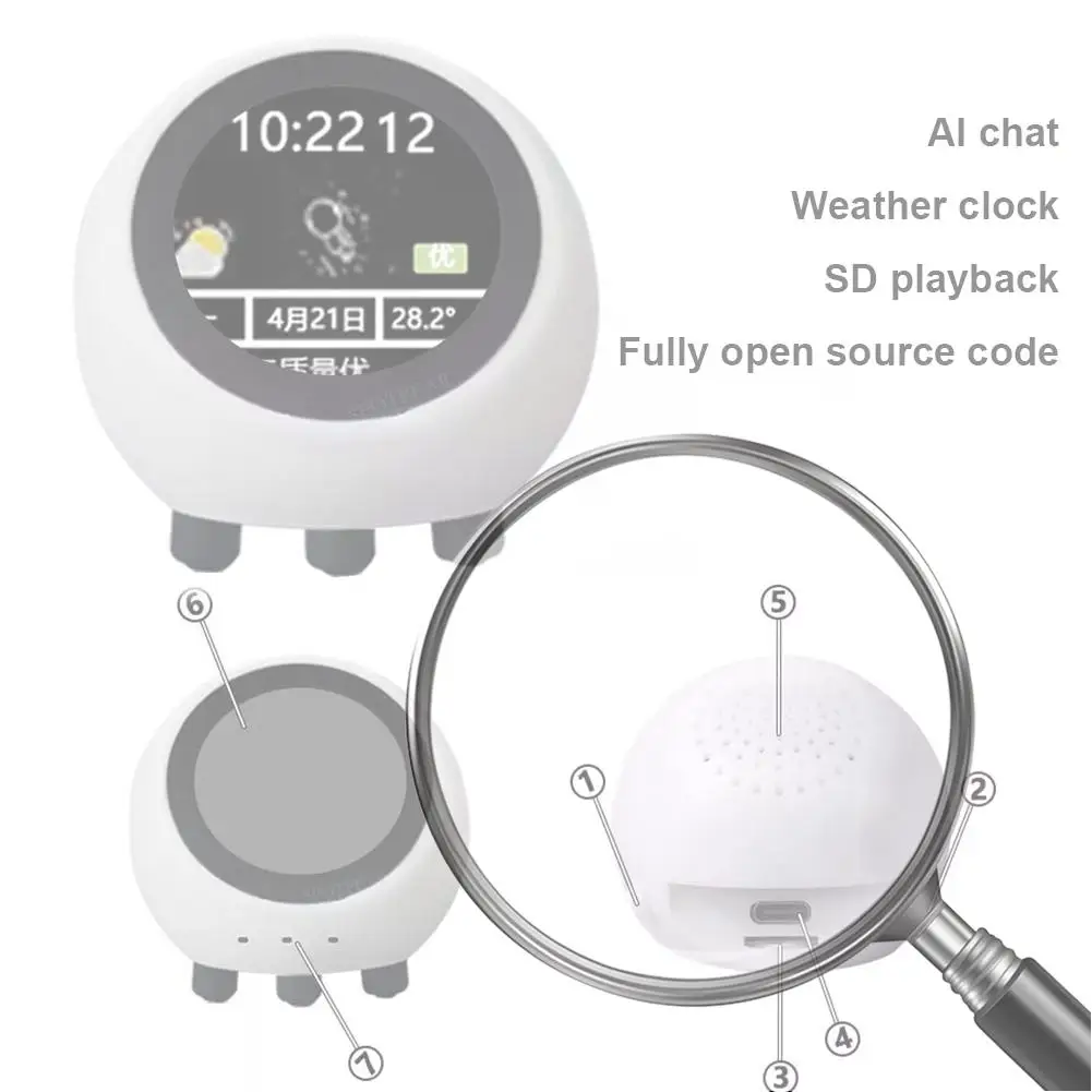 

ESP32 S3 AI DeepSeek Voice Chat Robot 1.28'' LCD Screen Support Qwen2.5 DeepSeekV3 DoubaoV1.5 36 Language Voice Chat Ai Robot
