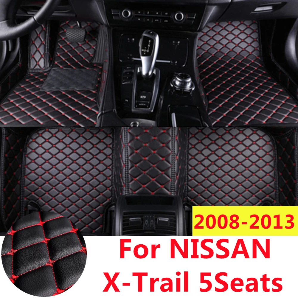 SJ Full Set Custom Car Floor Mats Fit For NISSAN X-Trail 5Seats 2013 2012 2011-2008 Front & Rear Floor Liner Styling Auto Parts