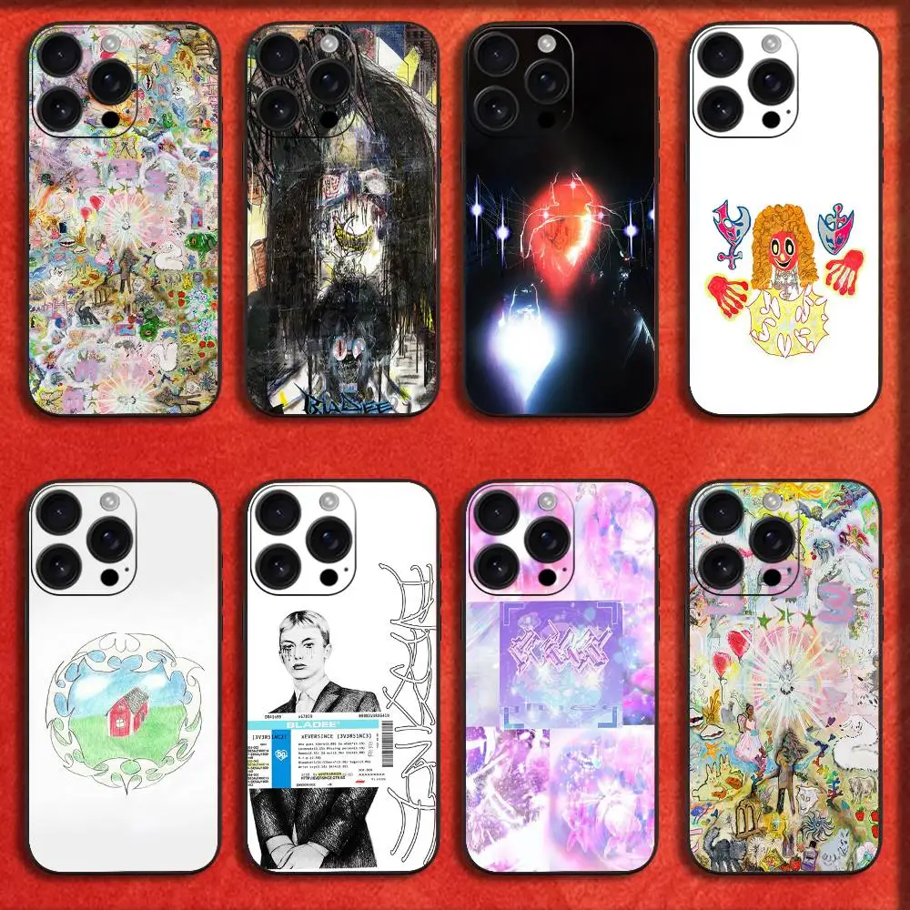 

Rapper B-Bladee 333 Album Phone Case For iPhone 16,15,14,13,12,11,Pro,XS,Max,XR,Plus,E,Mini Black Shockproof Cover