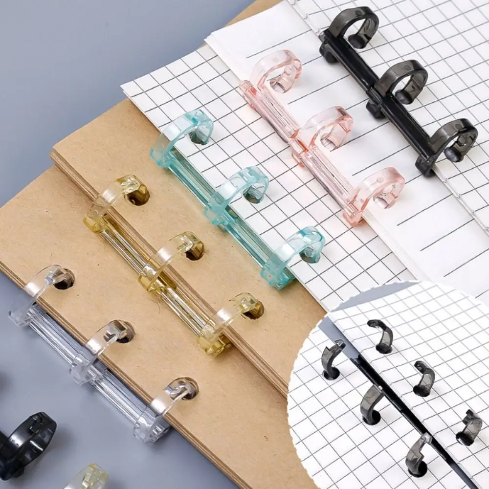 High Quality Ring Opening Loose-leaf Ring Clip Plastic 5 Colors Binder Rings 3 Hole Binding Clip Students