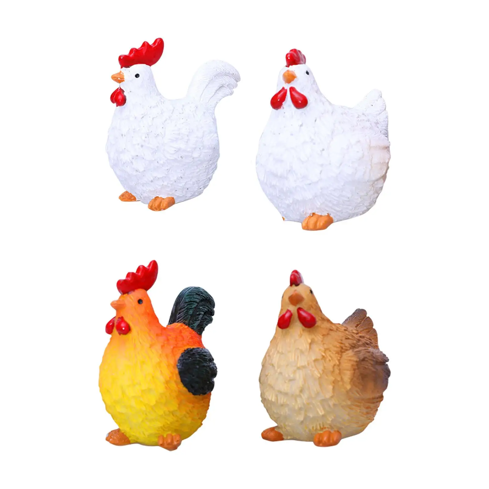 

Миниатюрные фигурки курицы из 2 предметов, декор для цветочного горшка, искусство курицы из смолы