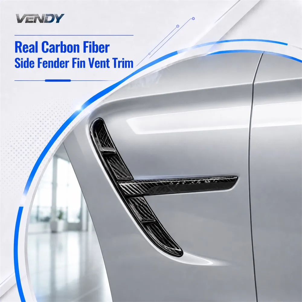 Real Carbon Fiber For BMW M3 M4 F80 F82 F83 2014-2019 Car Door Side Fender Fin Vent Splitter Trim Cover Decoration Accessories