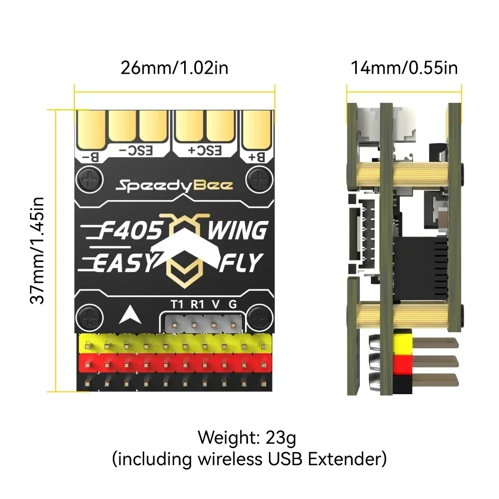 SpeedyBee F405 WING MINI Fixed Wing Flight Controller 2-6S LiPo