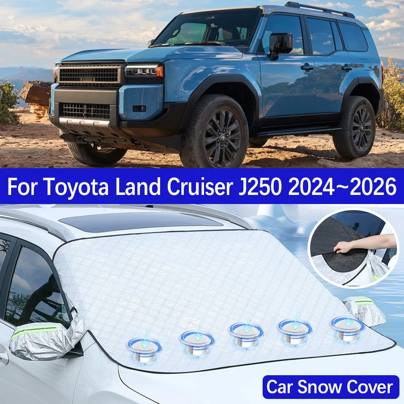 

Car Snow Cover For Toyota Land Cruiser 250 Prado 2024~2026 Front Windshield Sunshade Anti-frost Snowproof Rian Shield Accesories