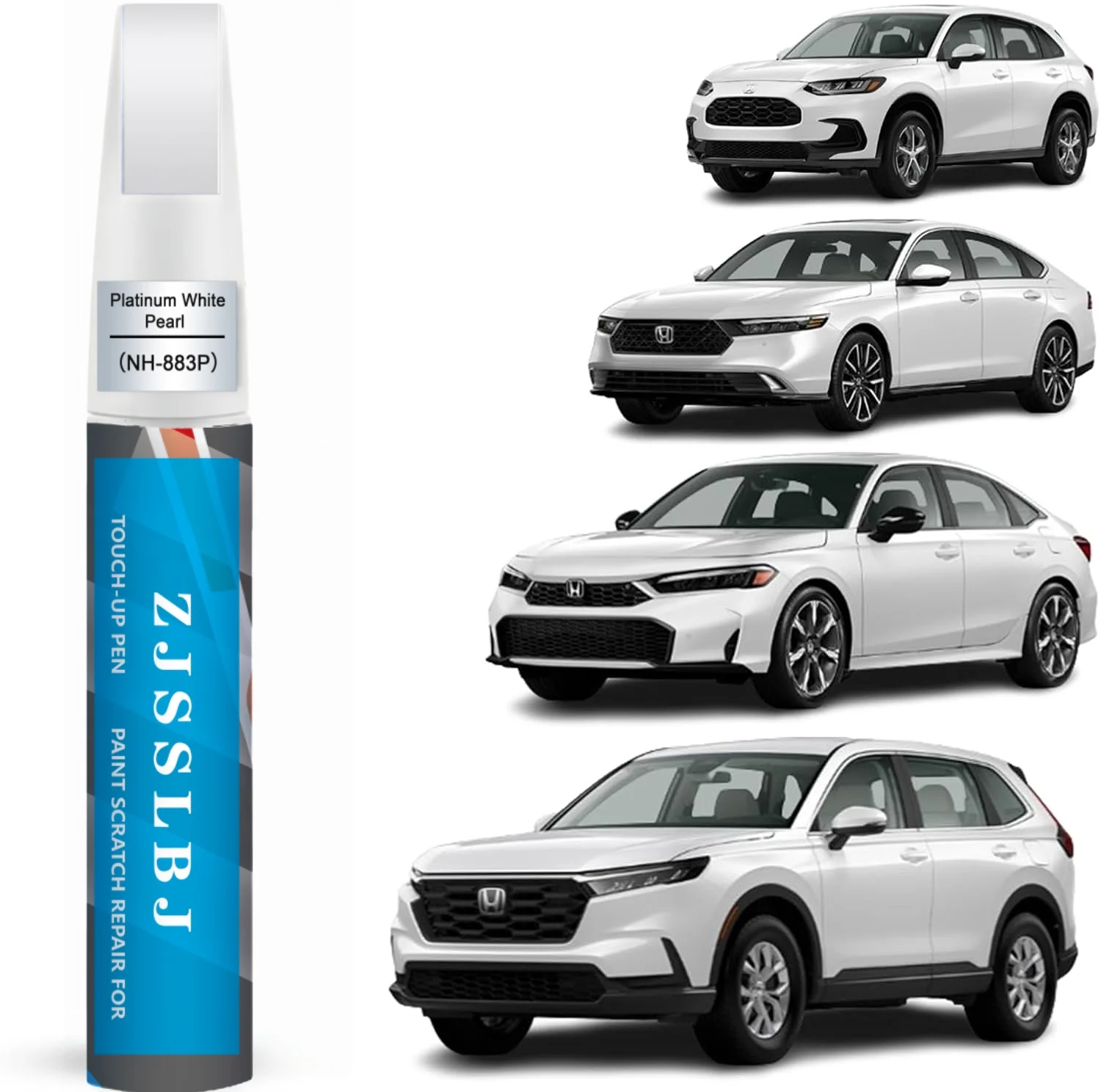 Car Touch Up Paint(Platinum White Pearl(NH-883P)) for Honda, Car Paint Scratch Repair Kit, Quick & Easy Solution to Repair, 2 in