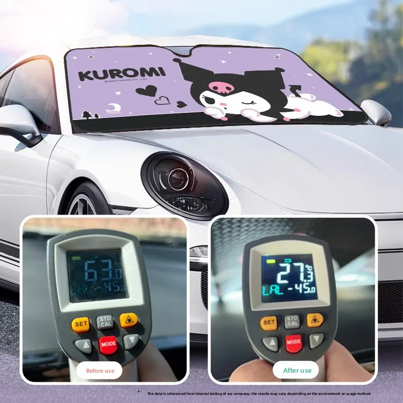 Hello Kitty Car Solar Protection Heated Windshield Sunshade Car Window Windscreen Cover Sun Shade Auto Sun Visor Car-covers view 4