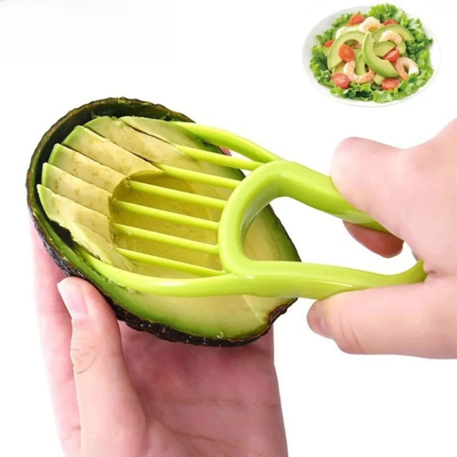 

3 In 1 Avocado Slicer Shea Corer Butter Fruit Peeler Cutter Pulp Separator Plastic Knife Kitchen Vegetable Tools